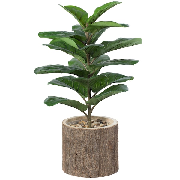 Vintiquewise Wooden Stump Tree Branch with Bark Succulent Planter Pot Flower Shelf QI003849 - main